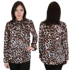 sarcia.eu Elegantna ženska bluza z leopardjim vzorcem, zavezana na vratu JOHN ZACK XL