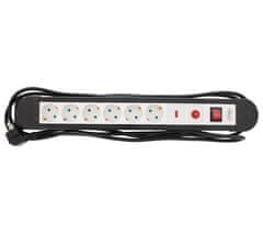 Well EXTS-6S3M-PROT-02-WL električni podaljšek s prenapetostno zaščito, 6x SCHUKO, 16A, 3500W
