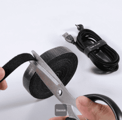 BASEUS Velcro Trak barvni krog, 3m, črn (ACMGT-F01)