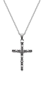 Amen Moška jeklena ogrlica Cross ACCL001 (verižica, obesek)