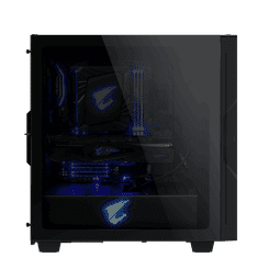 Gigabyte AC300G GLASS USB-C USB 3.1 Gen2 ATX AORUS RGB osvetljeno ohišje, črno
