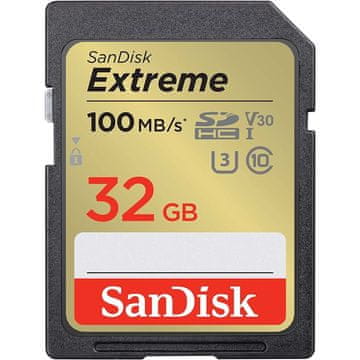 SanDisk Extreme 32GB SDHC spominska katica+ 1 leto RescuePRO Deluxe up to 100MB/s & 60MB/s Branje/Za