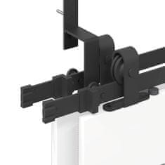 Vidaxl Komplet opreme za drsna vrata 200 cm jeklo črne barve
