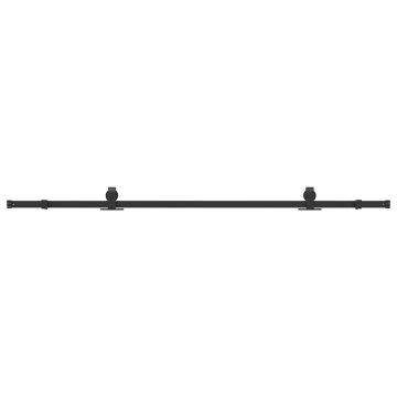 Vidaxl Komplet opreme za drsna vrata 213 cm jeklo črne barve