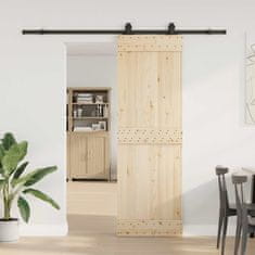Vidaxl Komplet opreme za drsna vrata 213 cm jeklo črne barve