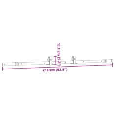 Vidaxl Komplet opreme za drsna vrata 213 cm jeklo črne barve