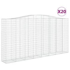 Vidaxl Obokane gabion košare 20kosov 400x50x200/220cm pocinkano železo