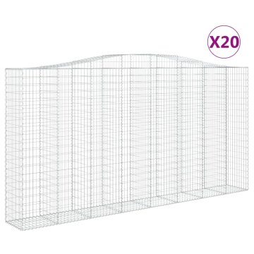 Vidaxl Obokane gabion košare 20kosov 400x50x200/220cm pocinkano železo