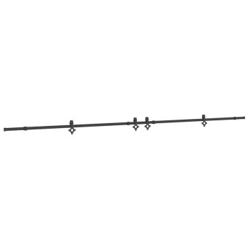Vidaxl Komplet opreme za drsna vrata 427 cm jeklo črne barve