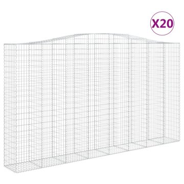 Vidaxl Obokane gabion košare 20 kosa 400x50x220/240cm pocinkano železo