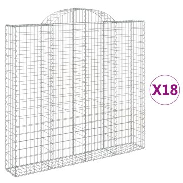 Vidaxl Obokane gabion košare 18kosov 200x30x180/200cm pocinkano železo