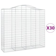 Vidaxl Obokane gabion košare 30kosov 200x50x180/200cm pocinkano železo