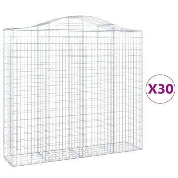 Vidaxl Obokane gabion košare 30kosov 200x50x180/200cm pocinkano železo