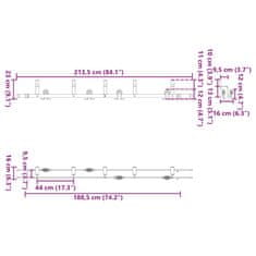 Vidaxl Komplet opreme za drsna vrata 213,5 cm jeklo črne barve