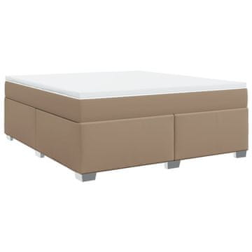 Vidaxl Box spring postelja z vzmetnico kapučino 180x200cm umetno usnje