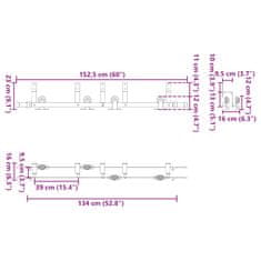 Vidaxl Komplet opreme za drsna vrata 152,5 cm jeklo črne barve