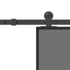Vidaxl Drsna vrata z opremo 76x205 cm kaljeno steklo in aluminij