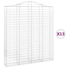 Vidaxl Obokane gabion košare 13kosov 200x30x220/240cm pocinkano železo