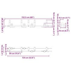 Vidaxl Komplet opreme za drsna vrata 152,5 cm jeklo črne barve