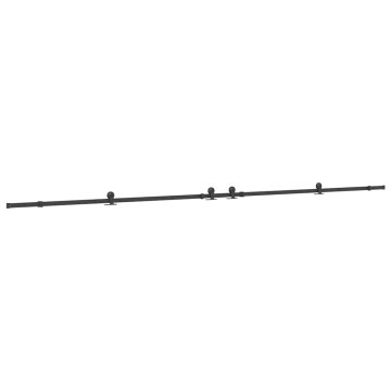 Vidaxl Komplet opreme za drsna vrata 427 cm jeklo črne barve