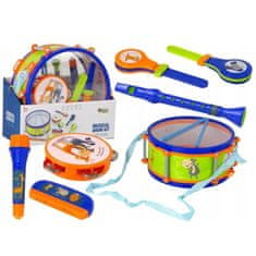 Lean-toys 9 delni glasbeni set otroških plastičnih glasbil za začetnike