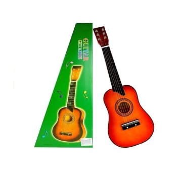 Lean-toys Klasična začetniška lesena kitara za otroke 60cm rdeča
