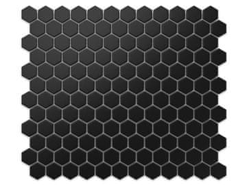 shumee KERAMIČNI MOZAIK HEXAGON BLACK MAT MALI mozaik 26,0 x 30,0 cm (0,08m2)