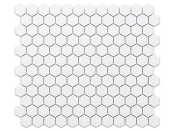 shumee KERAMIČNI MOZAIK HEXAGON WHITE SMALL MAT WHITE mozaik 26,0 x 30,0 cm (0,08m2)