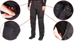 shumee WOLF 2-SLOJNE UDOBNE TEKSTILNE HLAČE ČRNE VELIKOSTI S