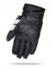 shumee MOTORISTIČNE ROKAVICE WOLF STRONG, USNJENE BANDIT, ČRNE, BELE, M