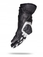 shumee MOTORISTIČNE ROKAVICE WOLF STRONG, USNJENE BANDIT, ČRNE, BELE, M