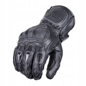 shumee UDOBNE MOČNE USNJENE MOTOCIKLERSKE ROKAVICE WOLF ČRNE M