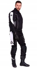 shumee WOLF UDOBNE IN TRPEŽNE MOTOCIKLERSKE HLAČE ČRNO-BELE L