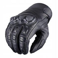 shumee WOLF KRATKE USNJENE MOTOCIKLERSKE ROKAVICE ČRNE S