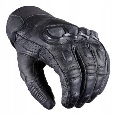 shumee WOLF KRATKE USNJENE MOTOCIKLERSKE ROKAVICE ČRNE S