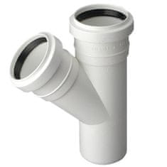 shumee Beli kanalizacijski T-kos 32/32 mm, kot 45 stopinj