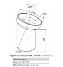 shumee WC komolec bel 22 stopinj