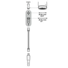 shumee 1-3/4” vrtljivi kotni adapter za vrtno pipo
