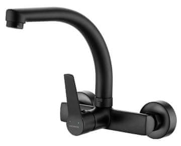 shumee Vilava stenska armatura za umivalnik/pomivalno korito, izliv F, črna