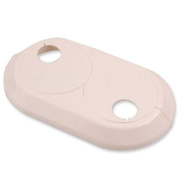 shumee Dvojna bela rozeta (plastični ovratnik za prekrivanje cevi radiatorja) 20 mm
