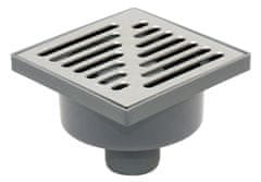 shumee Rešetka za odtok kanalizacije, rešetka iz nerjavečega jekla, 150x150 mm, odtok navzdol
