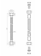 shumee Črna najlonska pletena cev 1/2"x1/2"", dolžina 60 cm