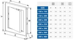 shumee Inšpekcijska vrata bela 445x445 mm ABS