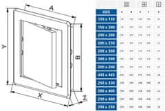 shumee Inšpekcijska vrata bela 445x445 mm ABS