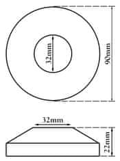 shumee Črna rozeta 32 mm za sifon
