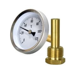 shumee Termometer 1/2” zadnji vhod, 100 mm 0–120 °C