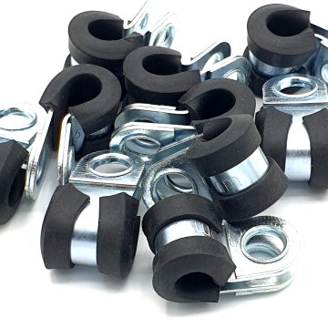 shumee 10 kosov x 6 mm gumirane kabelske P-sponke P-sponke za jeklene cevi