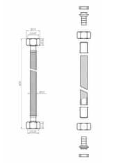 shumee Črna najlonska pletena cev 3/8"x3/8"", dolžina 40 cm