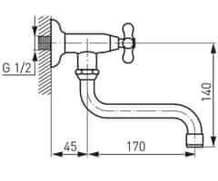 shumee Enojna retro pipa za hladno vodo
