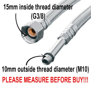 shumee Fleksibilna jeklena pletena cev 3/8”xM10, dolžina 30 cm